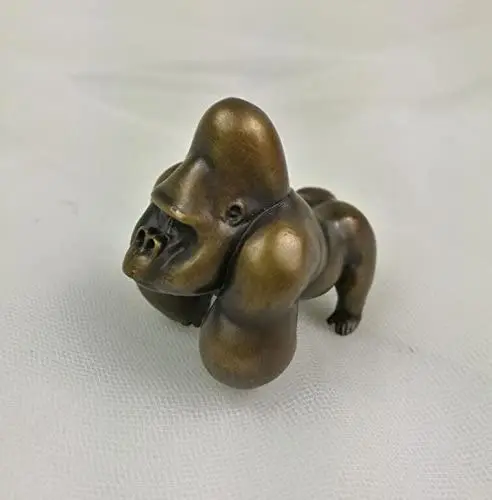 

SmilePunk Retro Brass King Kong Gorilla Figure statu Display Original Handmade 97 g