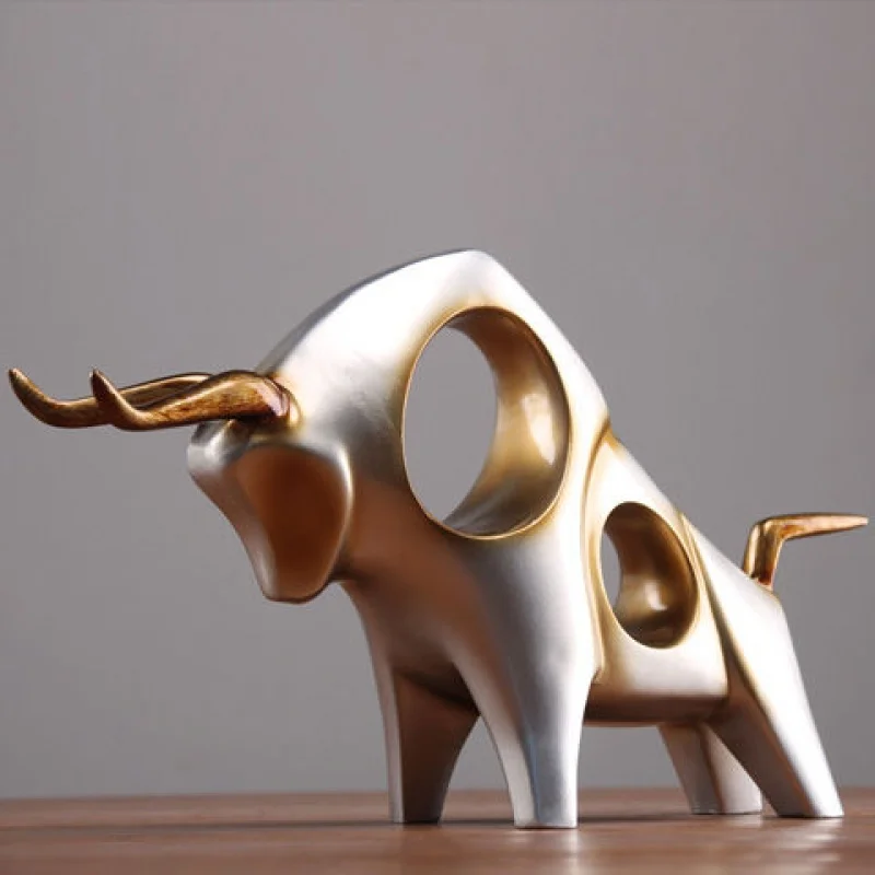 ERMAKOVA Скульптура фигурка быка абстрактная полимерная статуя животного стол