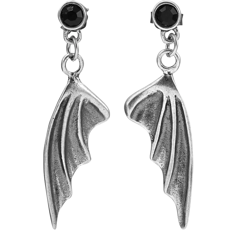 

Personality Silver Color Devil Wings Dangle Earrings Gothic Style Punk Earrings for Women Men Drop Earrings Party Jewelry Gifts