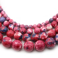 rose red rain flower jaspers stone beads round loose spacer bead 4681012mm for jewelry making diy bracelet necklace 15
