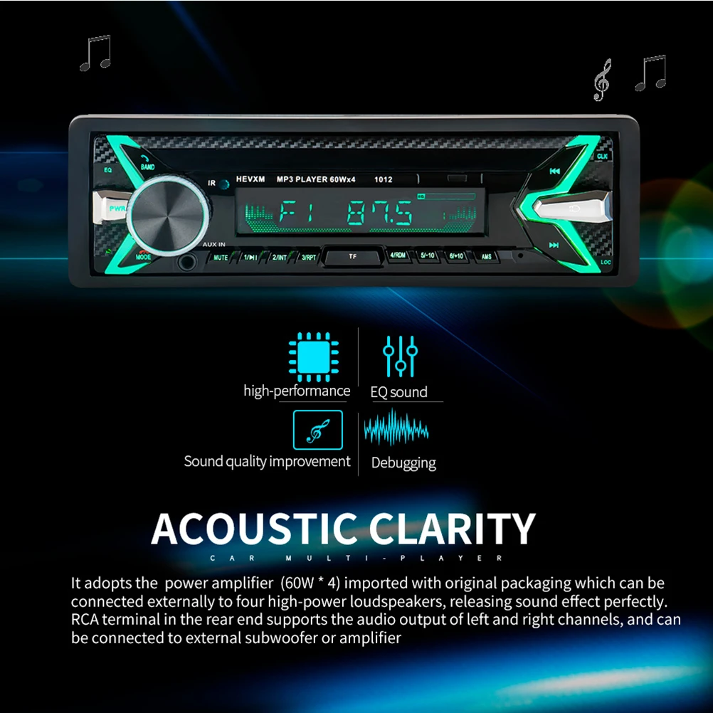 

Car MP3 Player Bluetooth Audio Stereo Radio In-dash 1 Din FM Aux Input Receiver SD/USB/MMC/WMA Car Digital Radio Stereo Player