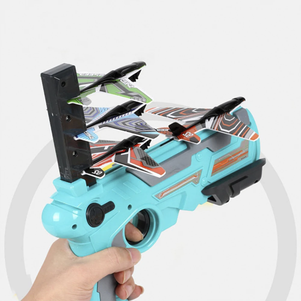 

One-click Ejection Foam Airplane Shooting Game Toy Catapult Plane Toy Gun Bubble Aircraft Pistol For Outdoor Kid Toys