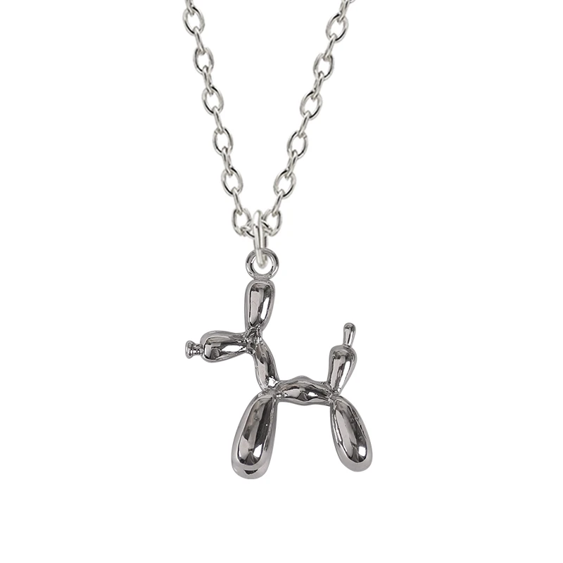 

Creative Men And Women Necklace Balloon Dog Pendant Fashion Hip Hop Men And Women Alloy Couple Sweater Chain Jewelry Gift Hot