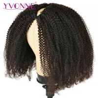 YVONNE 4B 4C Kinky Coily Thin Part Wig Human Hair 100% Brazilian Virgin Hair U Part Wig Natural Color