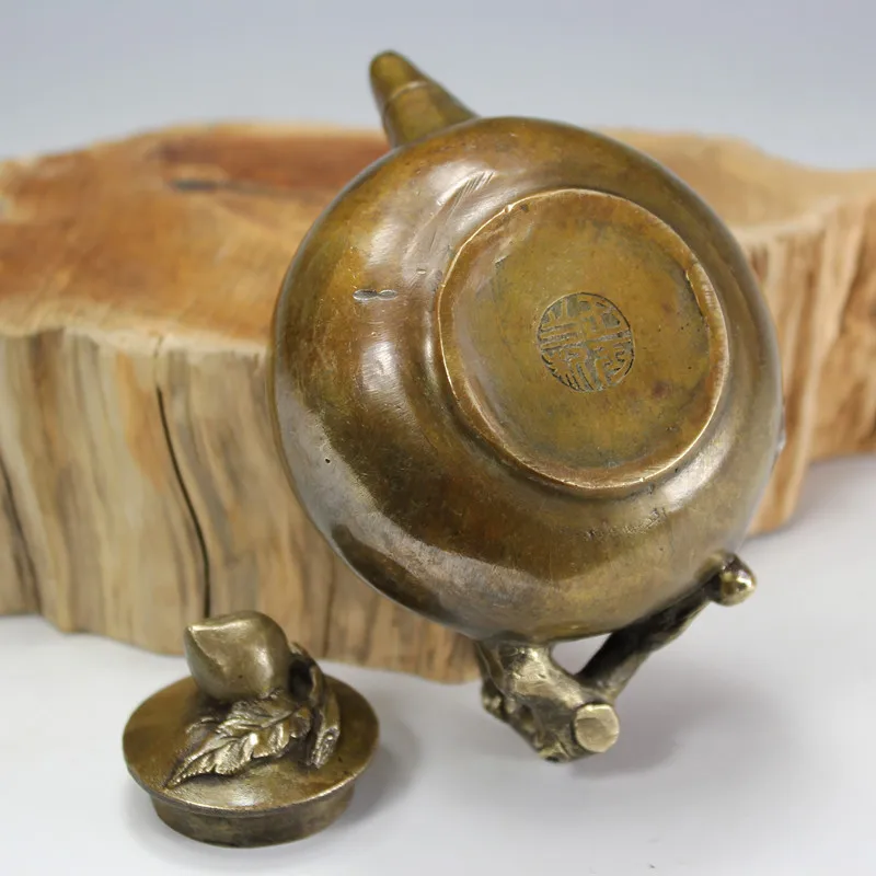 Античный медный чайник ручной работы для вина специальные украшения дома|Статуи