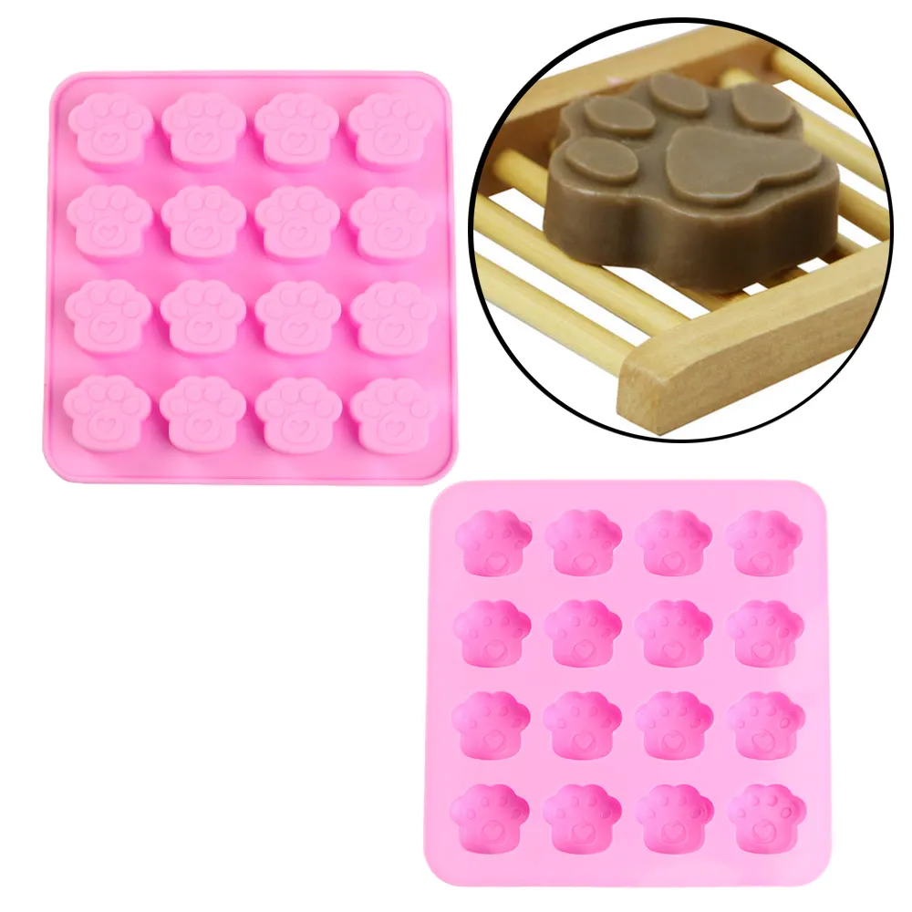 Силиконовая форма для домашних животных кошек собак лап 16 отверстий торта конфет