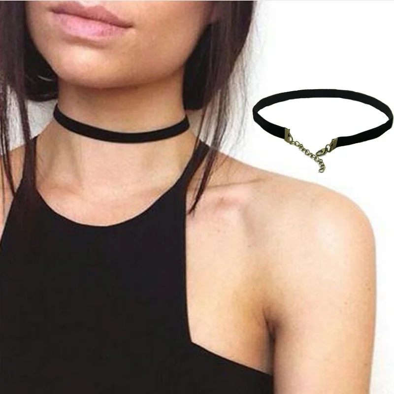 Черный бархат колье ожерелье Готический ручной работы ретро ювелирные изделия