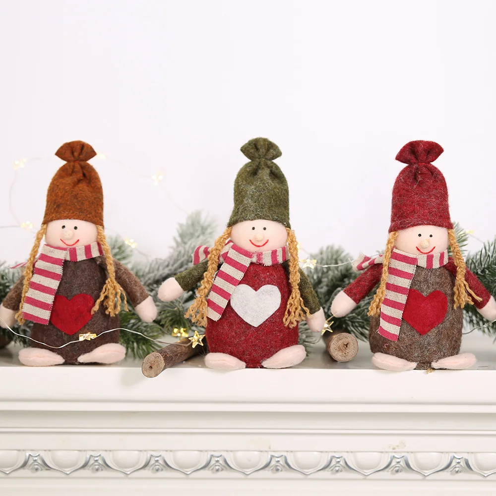 1 шт. милый полосатый шарф для девочек и мальчиков кукла Рождественское украшение