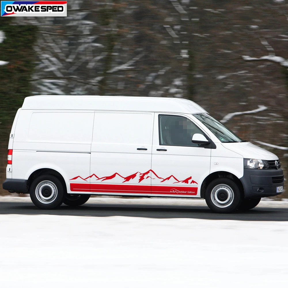 Двухсторонняя наклейка гор для VW Transporter Multivan T4 T5 T6 уличная версия Полоска