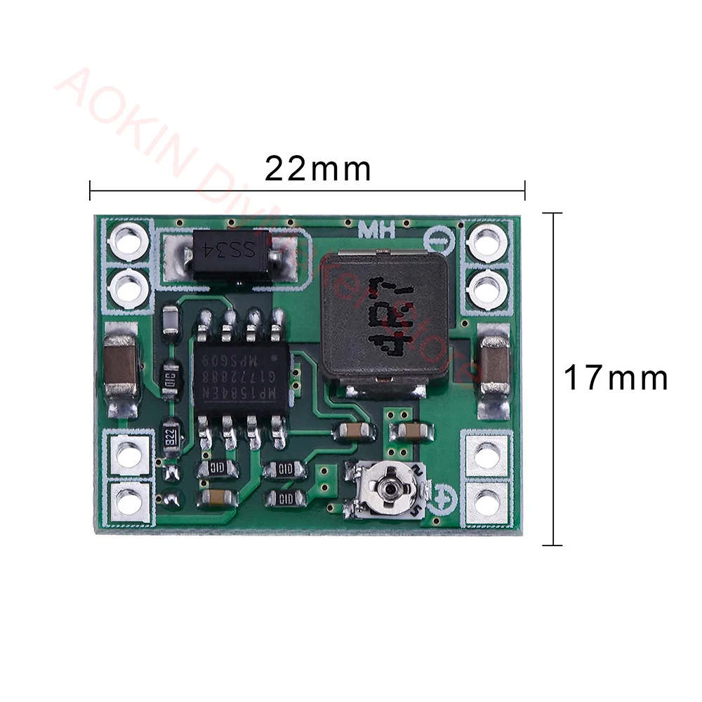 eBoot Mini MP1584EN Ultra-Small Mini DC-DC Step Down Power Supply Module 3A Adjustable Buck Converter for Arduino Replace LM2596