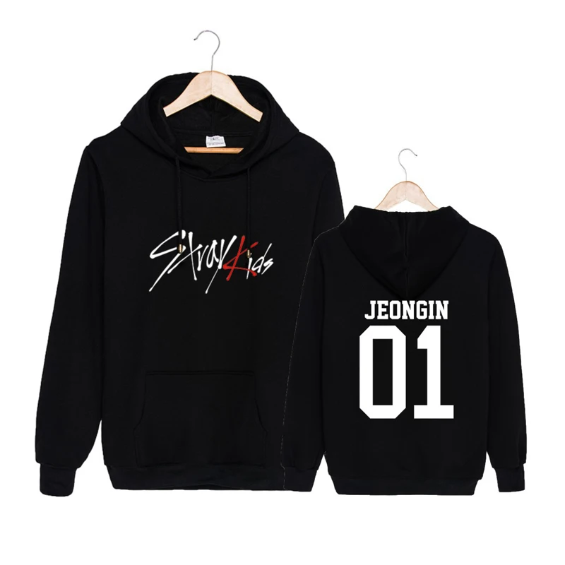 Straykids/модный детский пуловер с капюшоном, бархатный пуловер больших размеров для мужчин и женщин