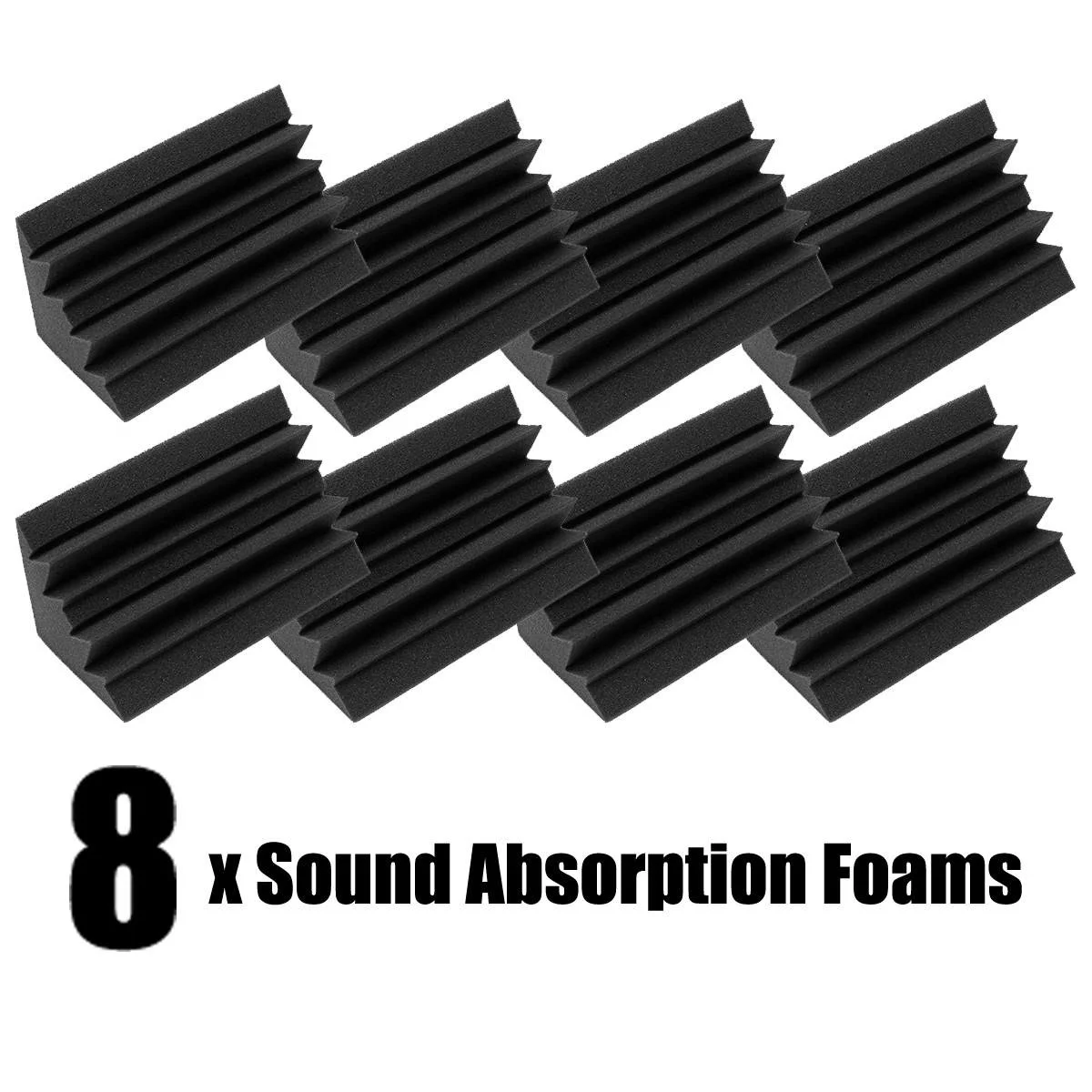 

8Pcs 12x11x24cm Soundproofing Foam Acoustic Foam Noise Sound Treatment Studio Room Absorption Wedge Tiles Polyurethane foam