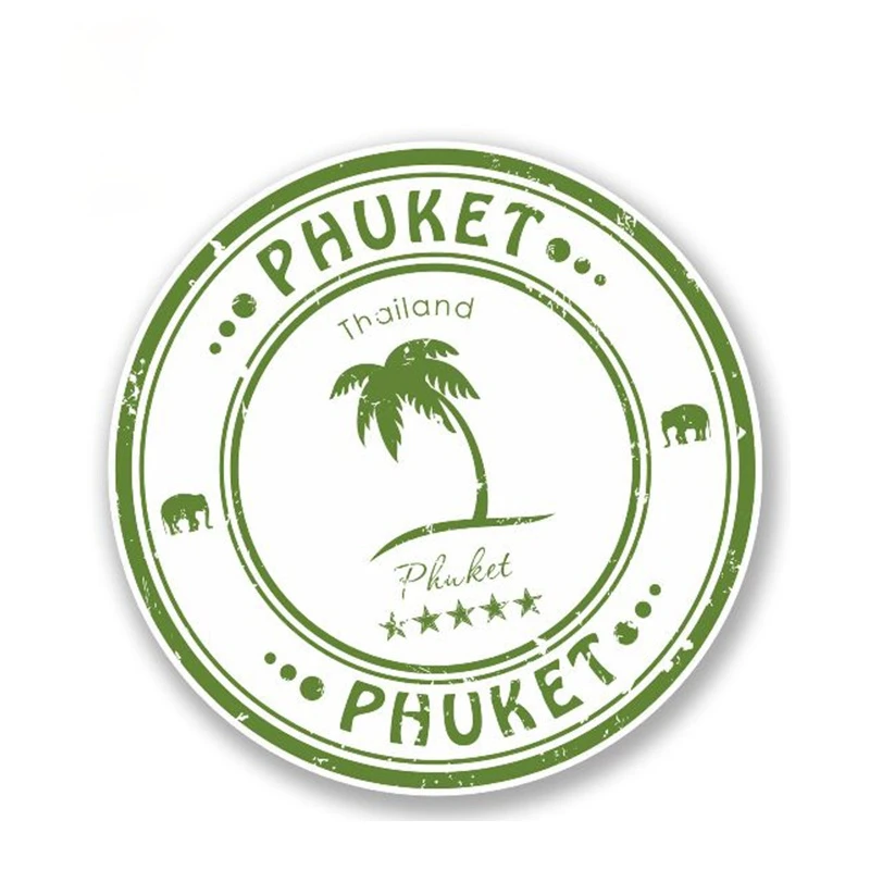 

Забавная виниловая наклейка на машину Пхукет из Таиланда, бирка для багажа, флаг, карта, подарок, мотоцикл, велосипед, фотографика