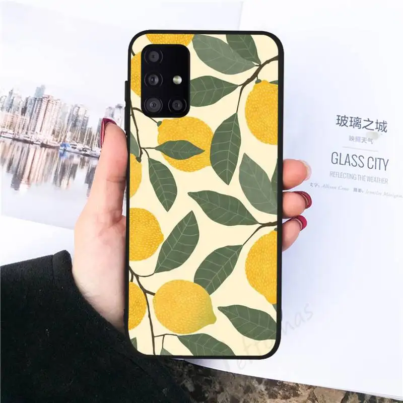 

Summer green leaves fruit Phone Case For Samsung galaxy S 7 8 9 10 20 edge A 6 10 20 30 50 51 70 note 10 plus