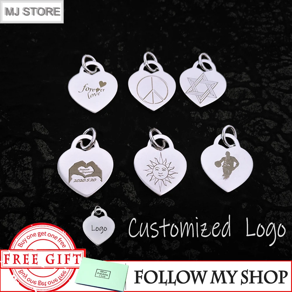 

Кулон в форме сердца из серебра 925 пробы, на заказ