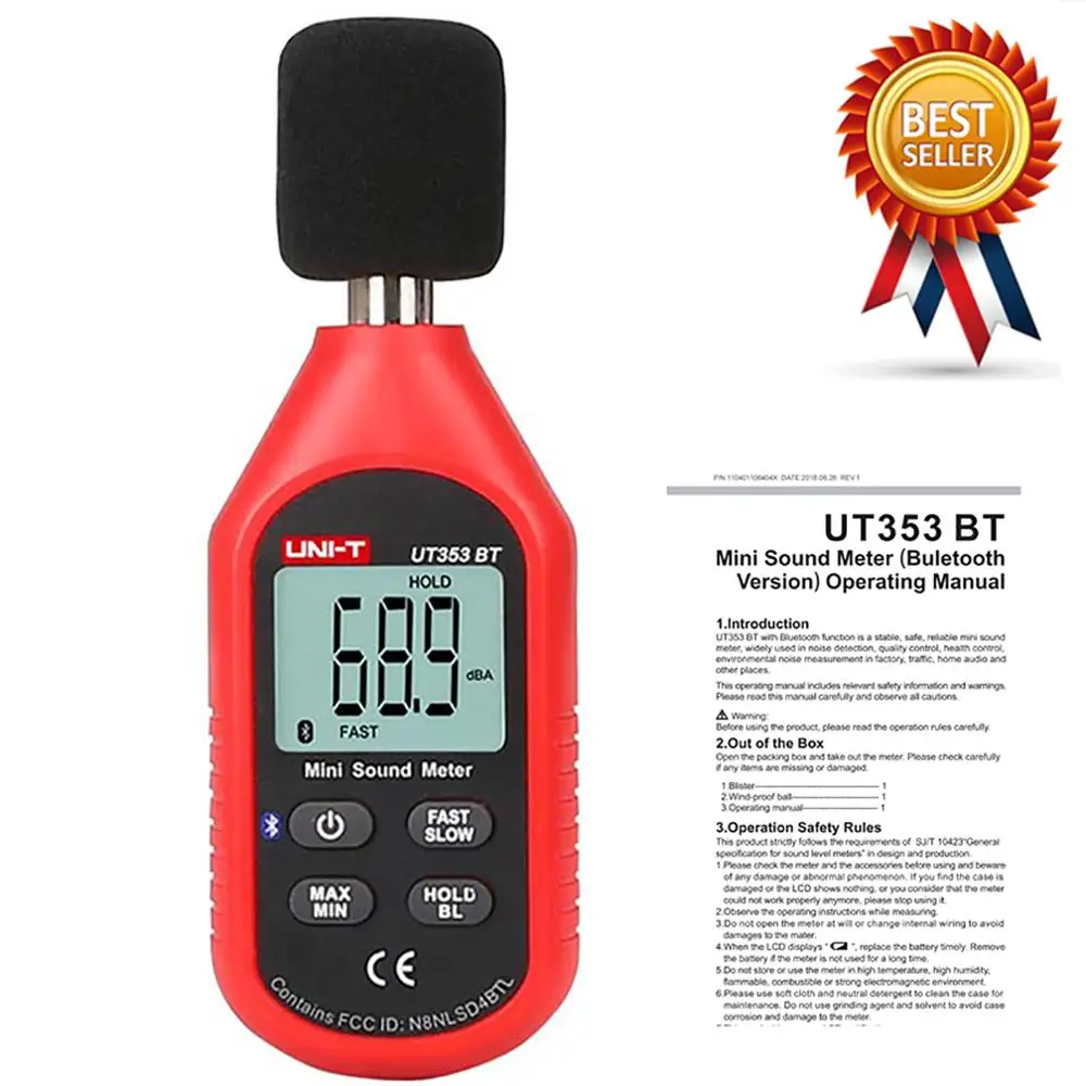 UNI-T UT353BT измеритель уровня звука цифровой Bluetooth Шум метр тестер 30-130dB децибел