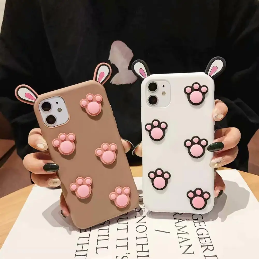 Cute 3D Cat claw Ear Cartoon soft Silica gel Phone Case For iPhone 11 and 11pro max 5 6 S 7 8 Plus X XR XS MAX cover |
