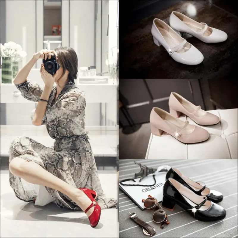 Туфли лодочки женские на низком каблуке с круглым носком размеры 34 43|women shoes low