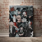 Настенное художественное полотно Deku And Todoroki Bakugo в эстетике аниме с принтом плакаты, постеры для украшения дома модульная гостиная