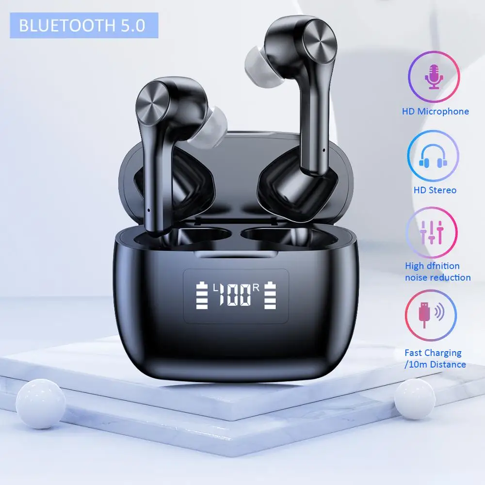 TWS-стереонаушники T9 с поддержкой bluetooth 5 0 и ЖК-дисплеем | Электроника