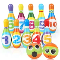 kids bowling toys sets bowling pins and balls fun safe pu educational games for toddlers children outdoor indoor sports 1 set