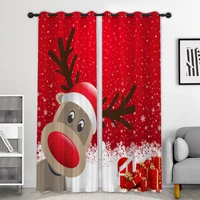 3d christmas snowman print window drapes kids cute home curtains for bedroom cartoon window curtains for boys girls