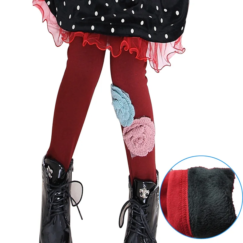 Зимние детские леггинсы для девочек очень теплые вязаные Хлопковые Штаны с