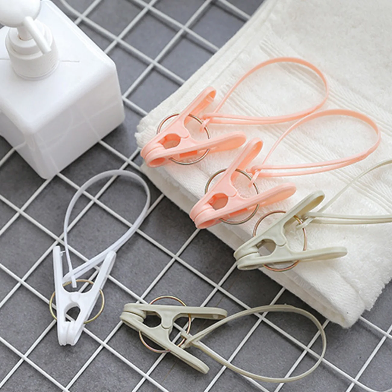 

12pcs Multicolor Plastic Clips, Portable Socks Clothes Wind Proof Dry clothes Towel Clips