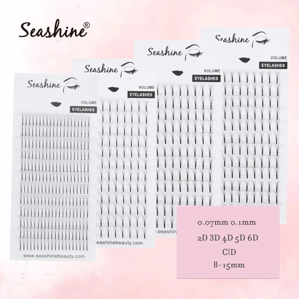 

Seashine Long Stem Eyelashes Extension Heat Bonded 2D 3D 4D 5D 6D 7D 0.05 0.07 0.10 Premade Fans Mink Eyelashes Extension Volume