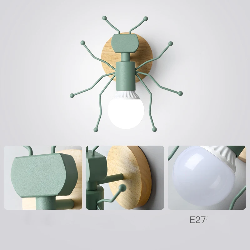 Настенные светильники с изображением муравьев скандинавский прикроватный