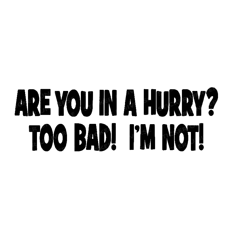 Наклейка на машину, 17*5,4 см, ты спешишь, я не смешной, новый стиль, Горячая наклейка на окно автомобиля, наклейка на бампер