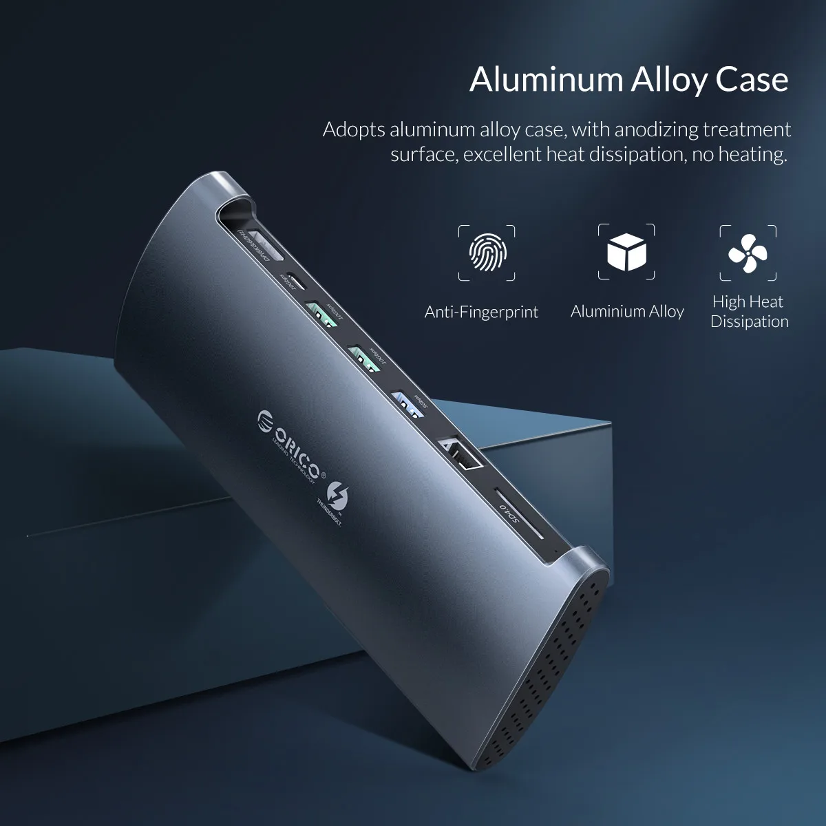 Док-станция ORICO Thunderbolt 3 концентратор USB Type C-DP USB 3,0 концентратор адаптер RJ45 SD4.0 USB-C конвертер 40 Гбит/с для MacBook Pro Air huawei