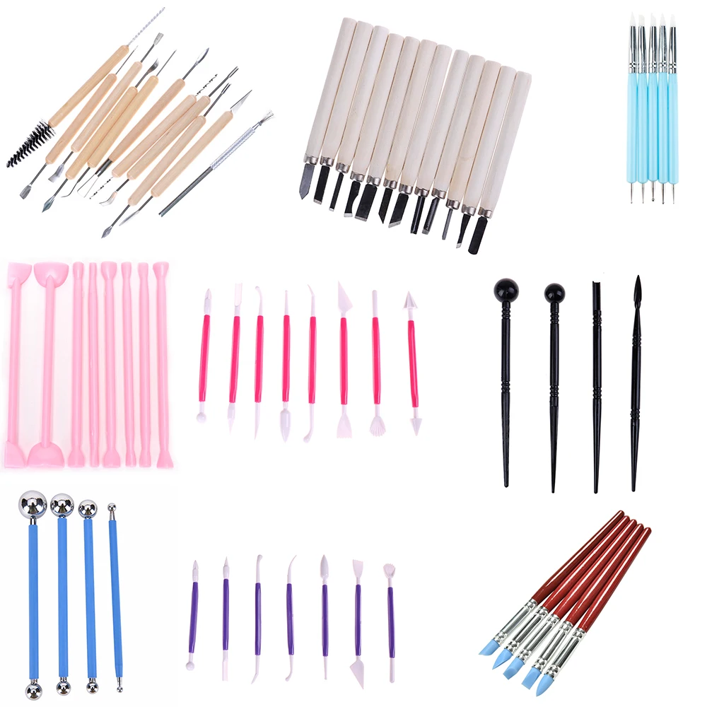 

1/3/5/8 стержень/14 шт./компл. Многофункциональный ручкой воск гончарная глина Скульптура Резьба Моделирование провода инструмент текстуры для...