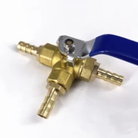 46810121416mm hose barb brass full port l port 3 way ball valve connector adapter for water oil air gas