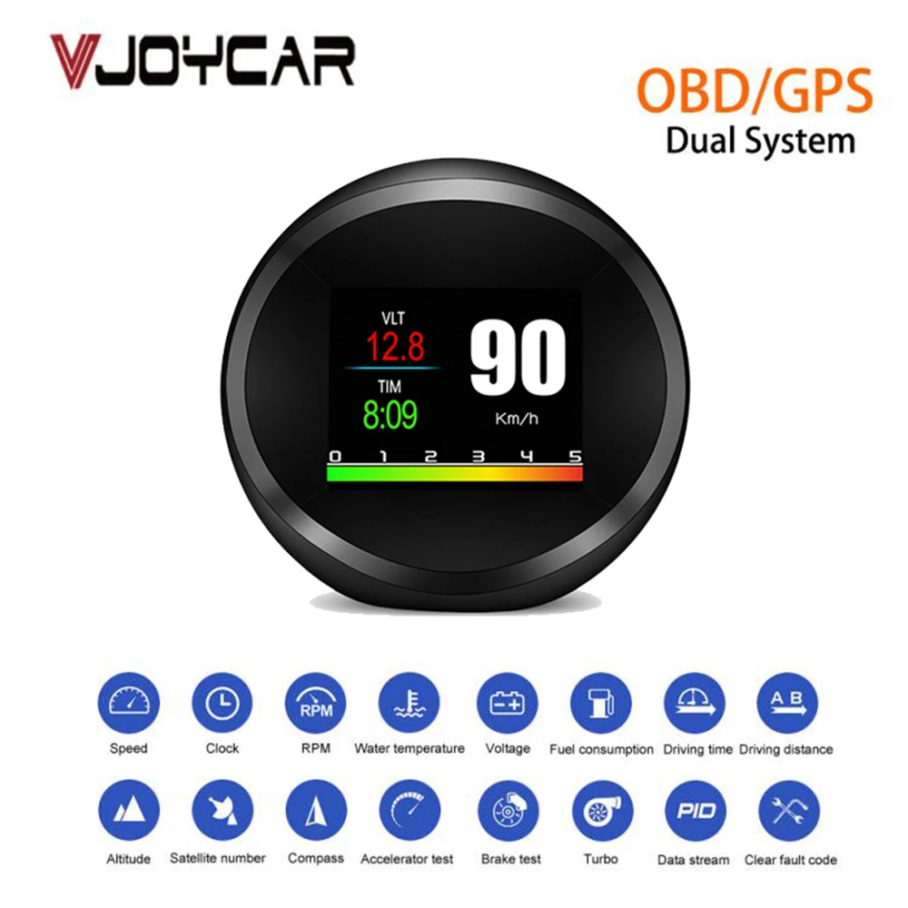 VJOYCAR V11 OBD2 дисплей с OBDii сканер бортовой компьютер одометр Впускной температуры