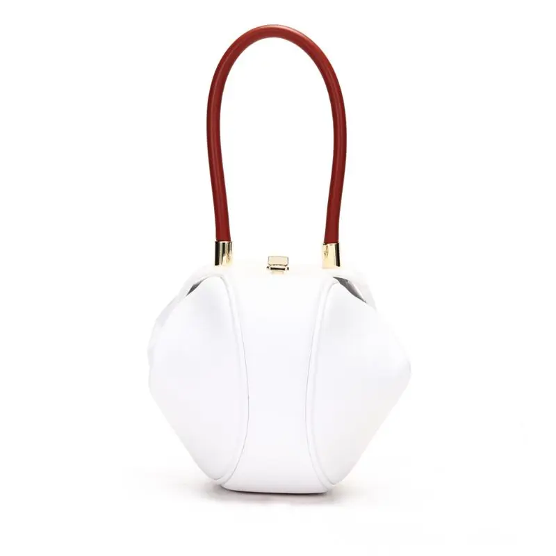 

Genuine Leather Vintage Bell Shape Pillow Barrel Round Handbags Evening Bag