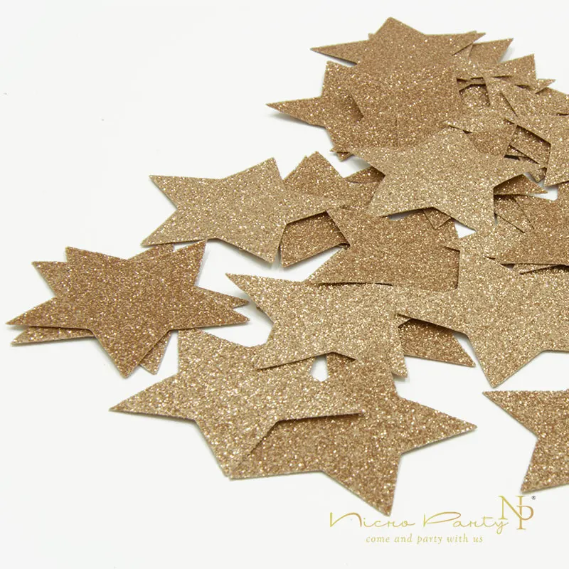 Nicro 100 шт Звездные украшения на Рамадан Серебряная бронзовая Золотая бумага