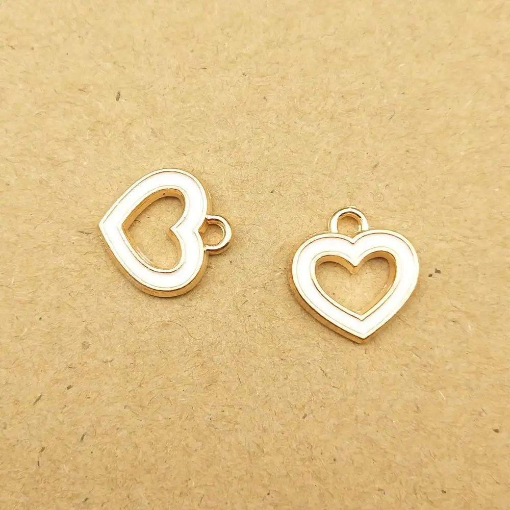 10 шт. 14x14 мм Эмаль любящее сердце для изготовления браслета Ассорти ювелирные