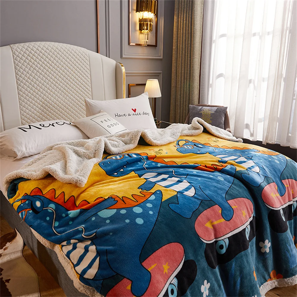 

Double blanket thickening artificial lamb wool winter nap cover coral fleece warm flannel duvet cover quilt warm and comfortable