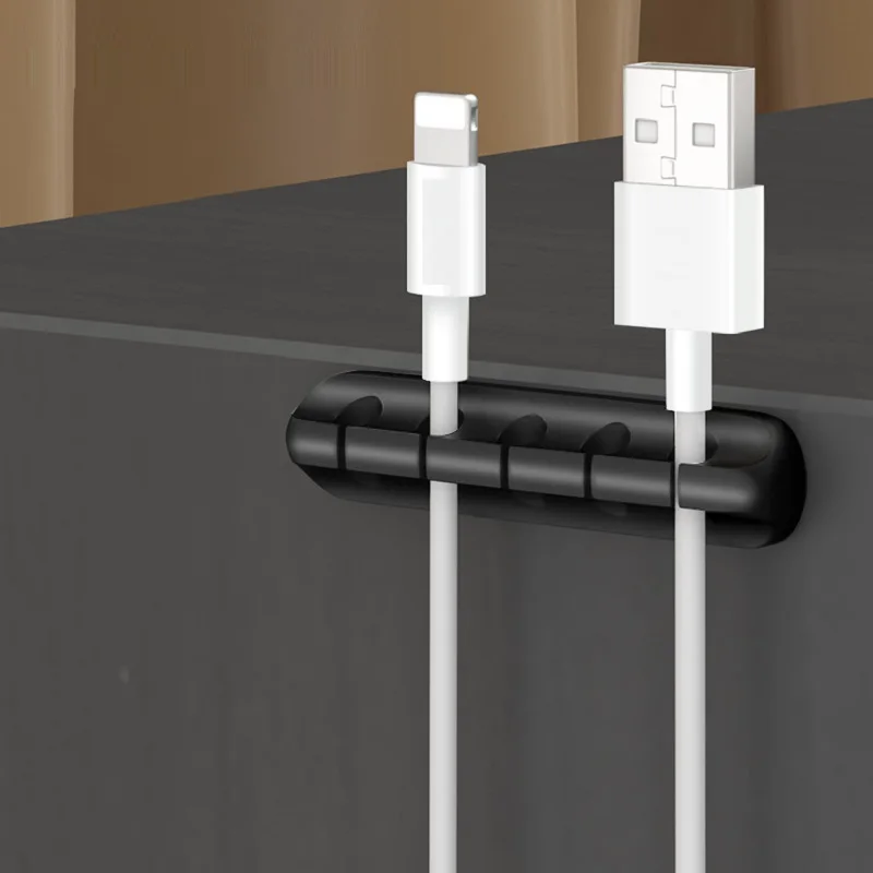 Органайзер для кабеля силиконовый usb кабель намотки гибкого зажимы управления