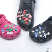 1 pcs shoe charms croc accessories designer pvc emblem of university button decoration for clog shoes buckle charm