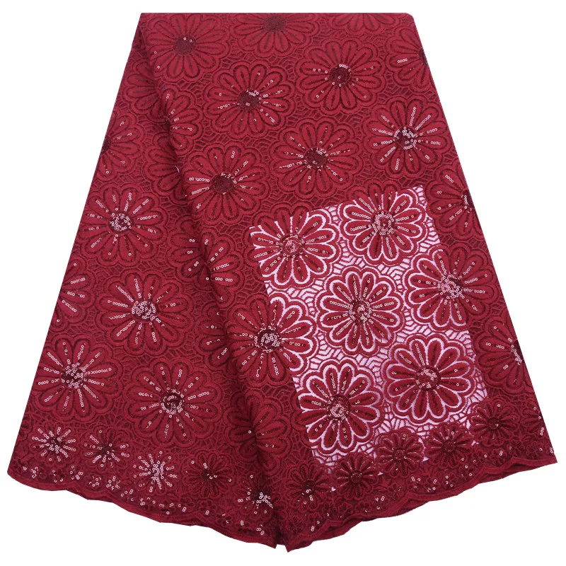 

Kalume African Dry Lace Fabric Winered High Quality Lace Milk Silk Tulle Lace Fabric For Wedding French Lace Fabric 5 Yards 1817