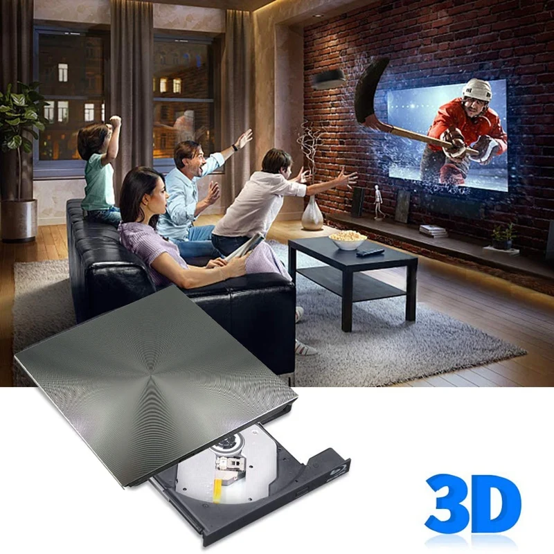 

External 3D Blu Ray DVD Drive USB 3.0 BD CD DVD Burner Player Writer Reader for Mac OS Windows 7/8.1/10/Linxus,Laptop,PC