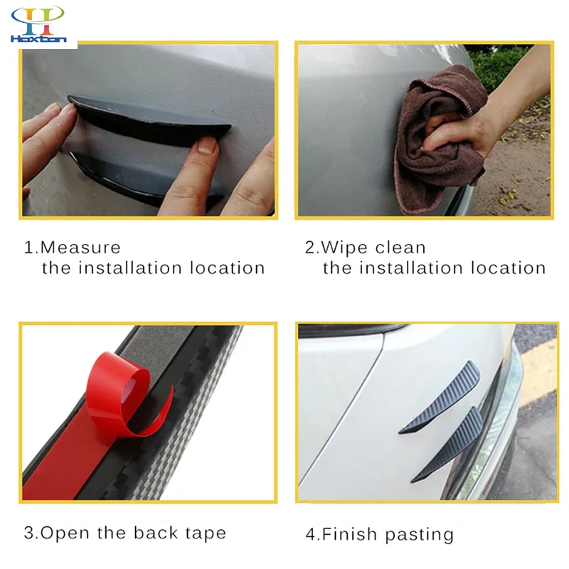 4 шт. углеродное волокно цвет подходит для переднего бампера разделитель губ