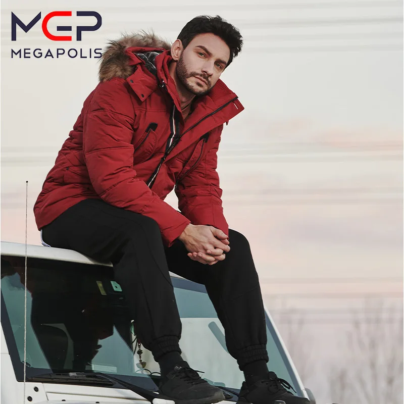 MGP новый стиль зимняя мужская одежда теплый пух куртка высокого качества кожаный