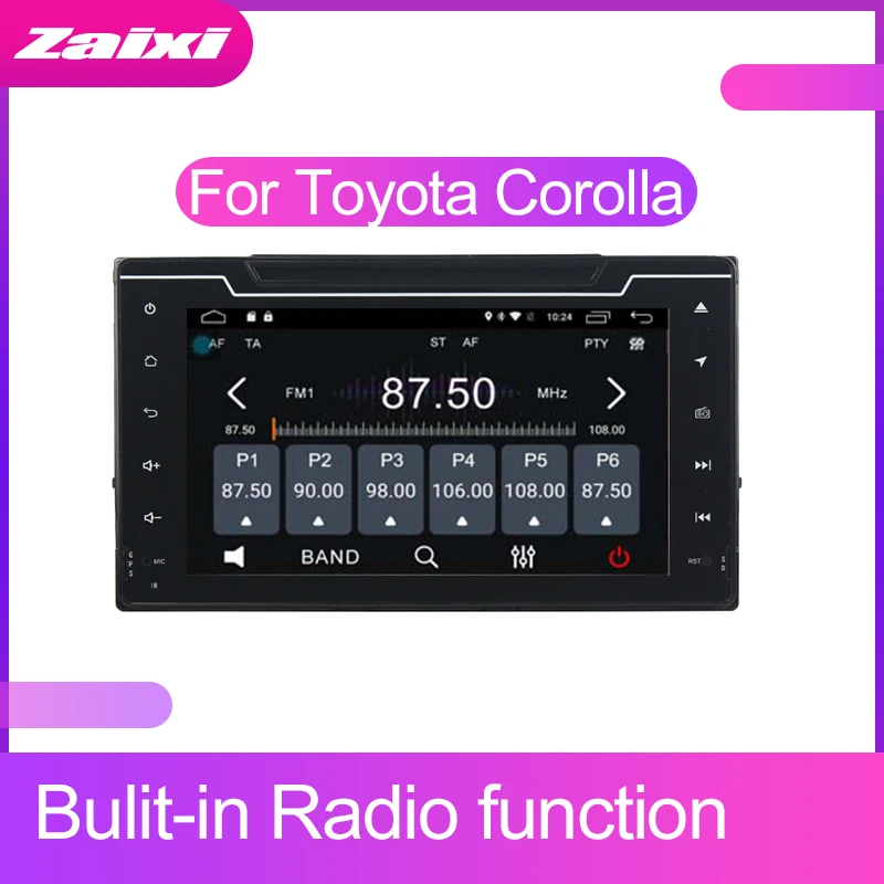 Автомобильная аудиосистема ZaiXi с сенсорным экраном Android для Toyota Corolla 2016 ~ 2019