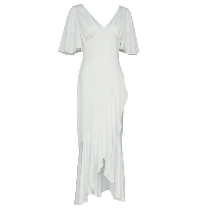 Вечерние платья из белого атласа женское облегающее летнее пляжное платье с