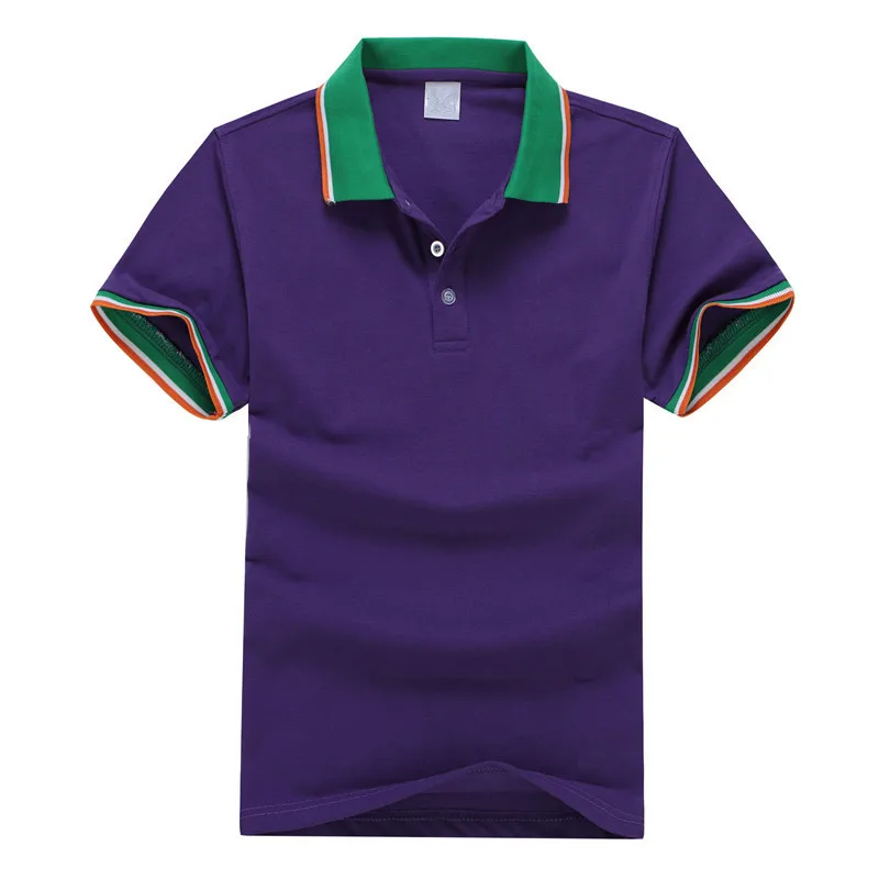 Высококачественная летняя рубашка поло с коротким рукавом однотонная деловая