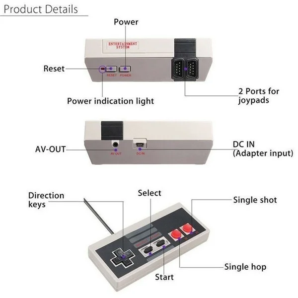 Ретро Мини ТВ игровая консоль 8 бит Ручной игровой плеер AV порт детская версия