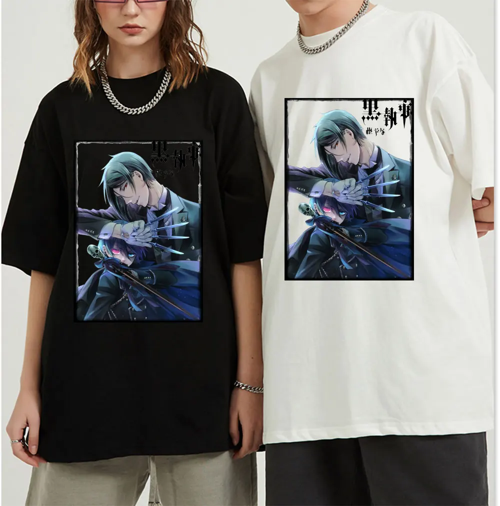 

Trendy Black Butler T Shirt Short Sleeved Pure Cotton Anime Manga T-shirt Sebastian Michaelis Tee Streetwear Harajuku Tshirt